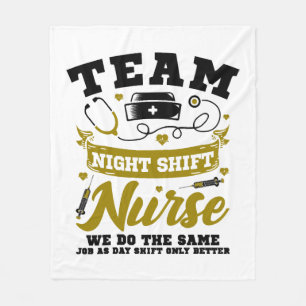 Team Night Shift Nurse Fleece Blanket