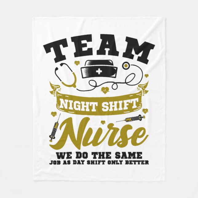 Team Night Shift Nurse  Fleece Blanket (Front)