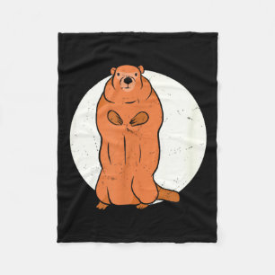 Team No Shadow Crew Groundhog Full Moon Groundhog  Fleece Blanket