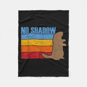 Team No Shadow Groundhog - Vintage Retro Groundhog Fleece Blanket