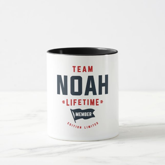 Team Noah Lifetime Member Funny Name Noah Mug (Center)