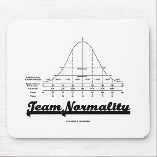 Team Normality (Bell Curve Statistics Humour) Mouse Pad