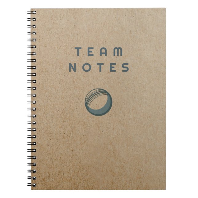 Team Notes - for Cricket Coaches, Players & Fans  Notebook (Front)