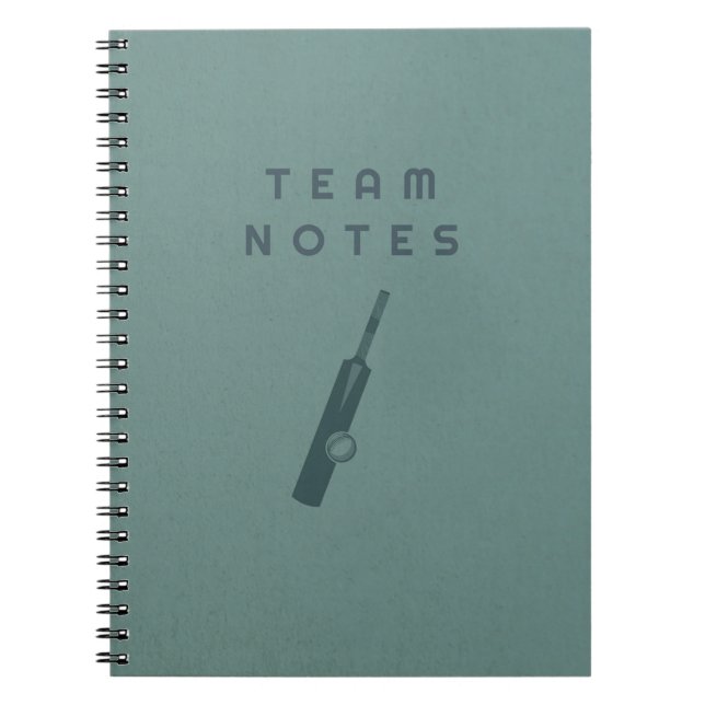 Team Notes - for Cricket Coaches, Players & Fans  Notebook (Front)