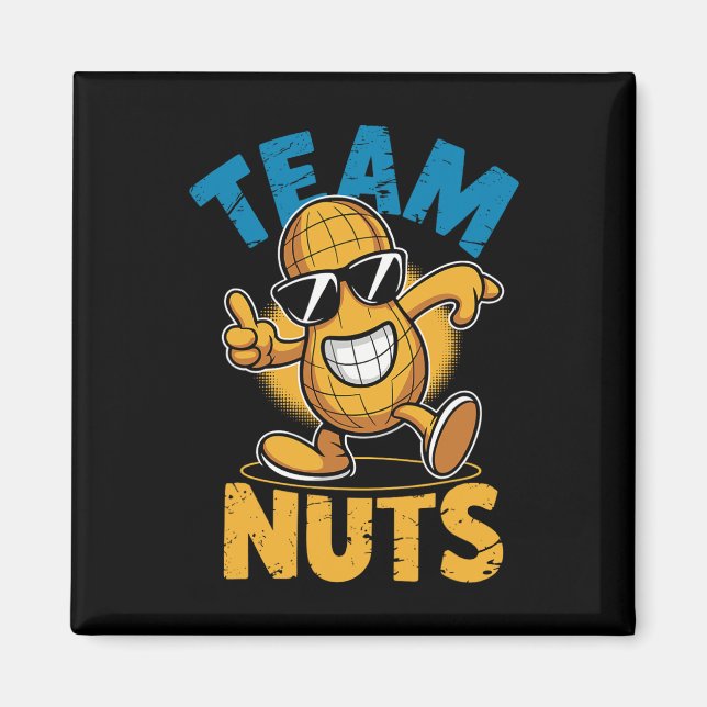 Team Nuts Dab Peanut Funny Cool Gender Reveal  Magnet (Front)