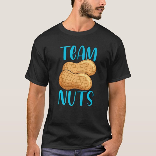 Team Nuts Gender Reveal Party Baby Announcement Te T-Shirt (Front)