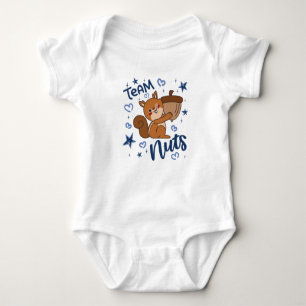 Team Nuts Gender Reveal Party Blue Boy Baby Bodysuit