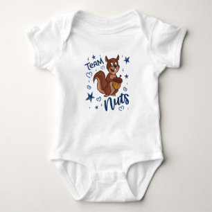 Team Nuts Gender Reveal Party Blue Boy Baby Bodysuit