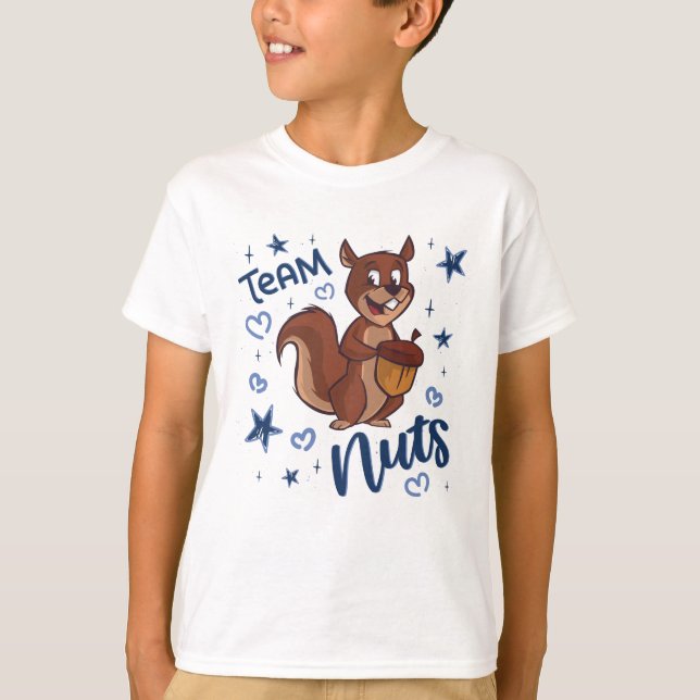 Team Nuts Gender Reveal Party Blue Boy T-Shirt (Front)