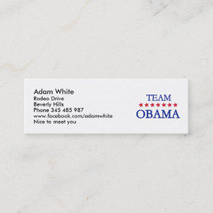 Team Obama 2012 Mini Business Card