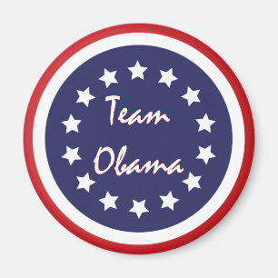 Team Obama Blue Circle Patriotic Magnets
