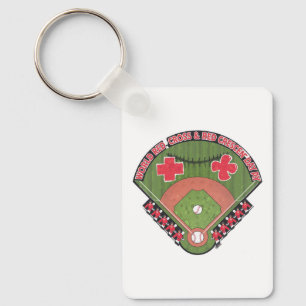 Team of Medical Baseball Players Key Ring