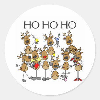 Team of Reindeer Classic Round Sticker