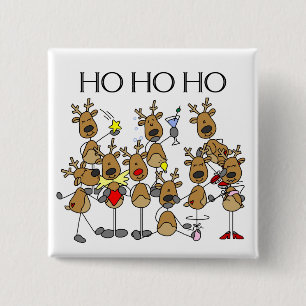 Team of Reindeer Tshirts and Gifts 15 Cm Square Badge