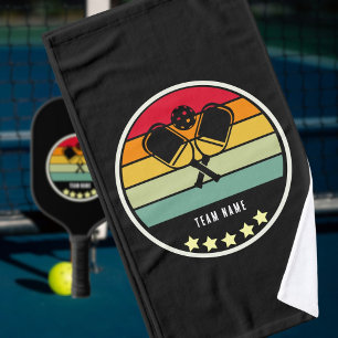 Team or Company colourful on black Mid Century Hand Towel