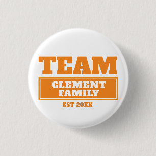 Team orange personalised family or team button