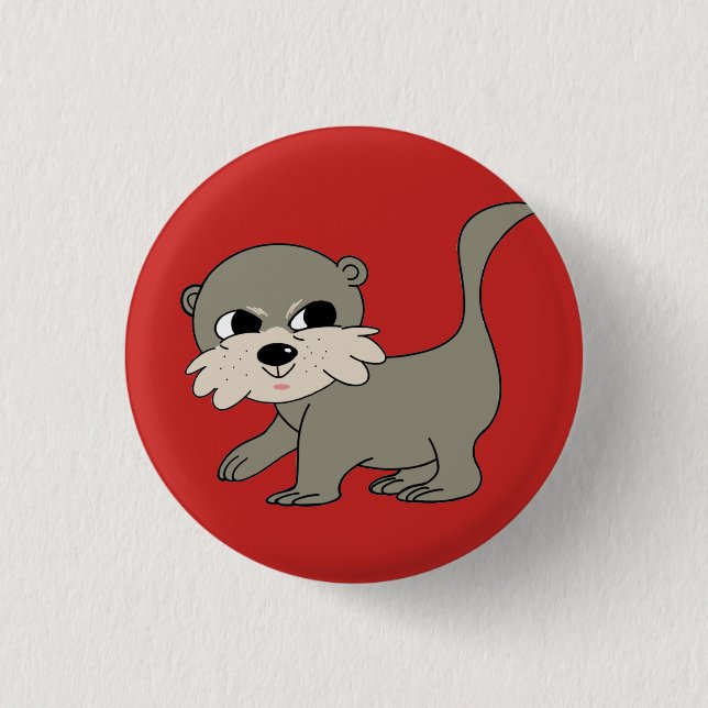 Team Otter button - red (Front)