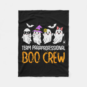 Team Paraprofessional Boo Crew Ghost Halloween Par Fleece Blanket