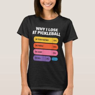 Team partner fault pickleball paddle court humor T-Shirt