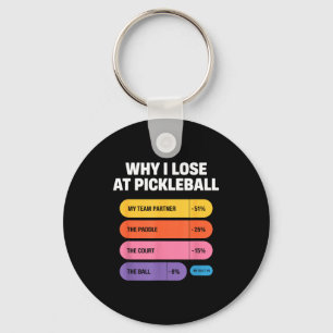 Team partner fault pickleball paddle court humour key ring