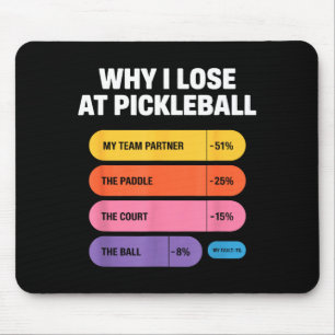 Team partner fault pickleball paddle court humour mouse pad