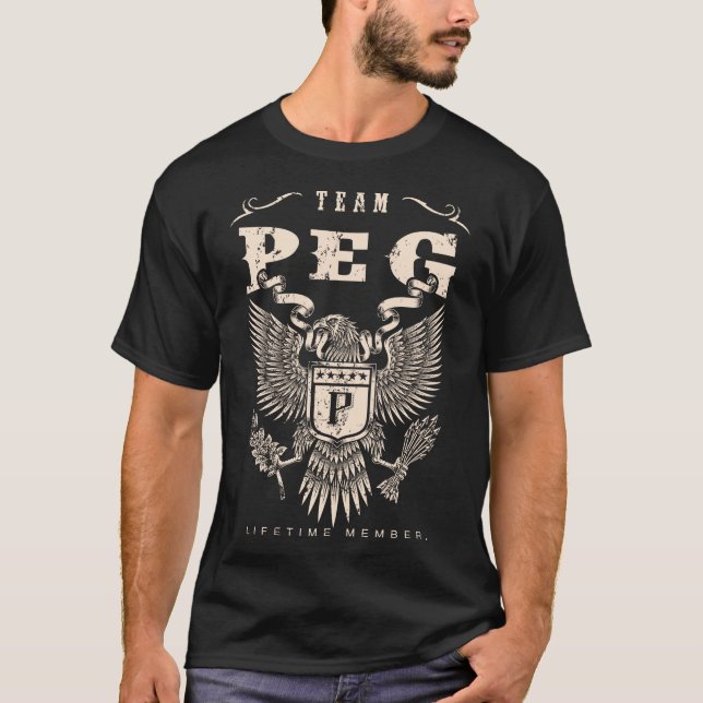 TEAM PEG Lifetime Member. T-Shirt (Front)