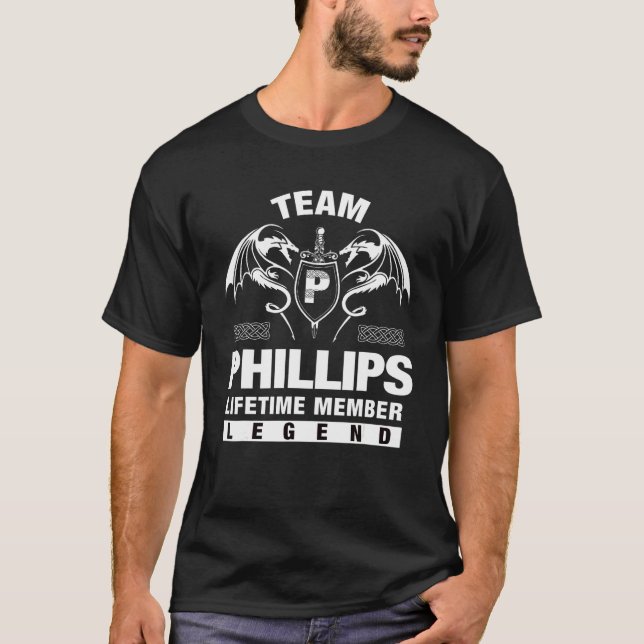 Team Phillips Lifetime Member   T-Shirt (Front)