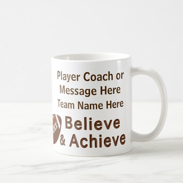 Team Photo and Your Text Football Gift Ideas Coffee Mug (Right)
