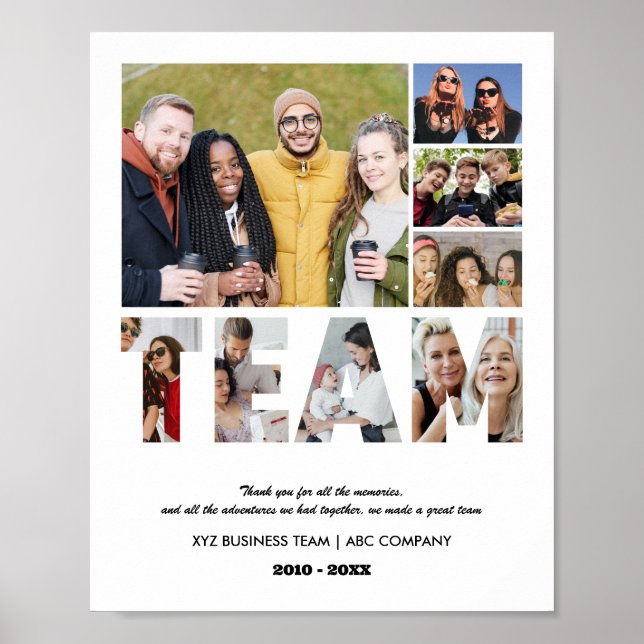 Team Photo Collage Coworker Farewell Party Poster (Front)