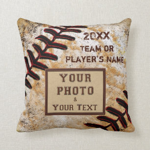 TEAM PHOTO, NAME, YEAR Custom Baseball Team Gifts Cushion