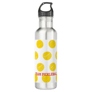 Team Pickleball Orange Yellow Balls White Sports  710 Ml Water Bottle
