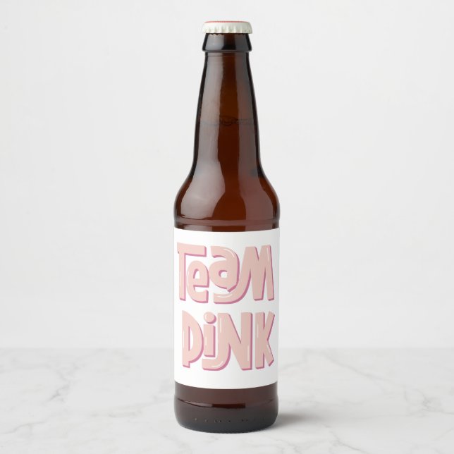 Team Pink Beer Bottle Label (Front)
