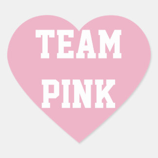 TEAM PINK GIRL Baby reveal Sticker, Baby Shower Heart Sticker