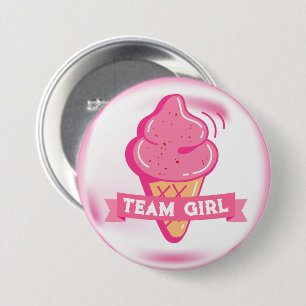 Team Pink Ice Cream Gender Reveal  7.5 Cm Round Badge