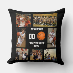 Team Player's Name Number Basketball Photo Cushion