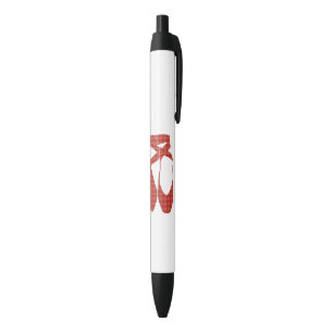Team Pointe Ballet Red Tartan Black Ink Pen