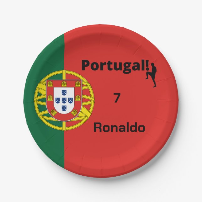 Team Portugal Flag Edition, custom Paper Plate (Front)