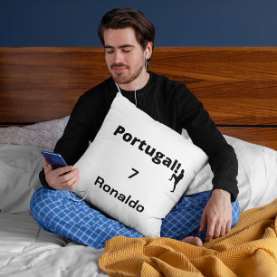 Team Portugal Soccer, your name and number Cushion