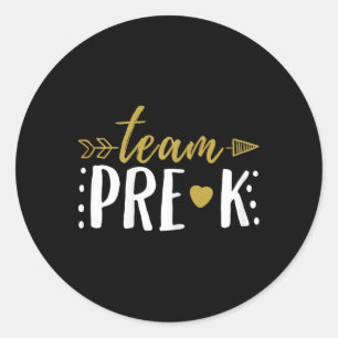 Team Pre-k Preschool Teacher Student Arrow Classic Round Sticker