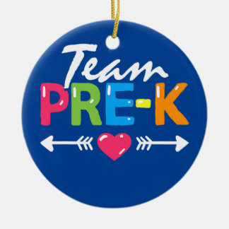 Team Pre K PreSchool Teacher Student Back To Ceramic Ornament