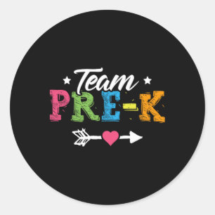 Team Pre-k Preschool Teacher Student Byck To Schoo Classic Round Sticker