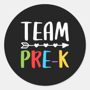 Team Pre-k Teacher Byck To School Classic Round Sticker