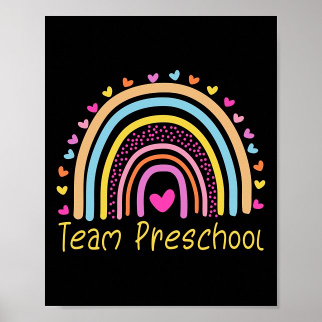 Team Preschool Teacher Rainbow Poster (Front)