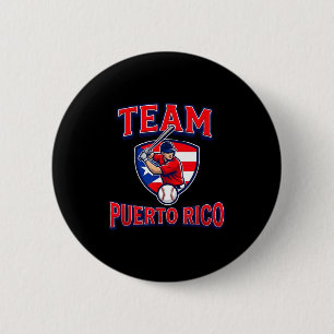Team Puerto Rico Baseball Flag Patriotic  6 Cm Round Badge