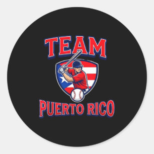 Team Puerto Rico Baseball Flag Patriotic Classic Round Sticker