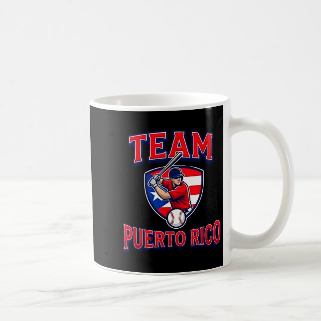 Team Puerto Rico Baseball Flag Patriotic  Coffee Mug (Right)