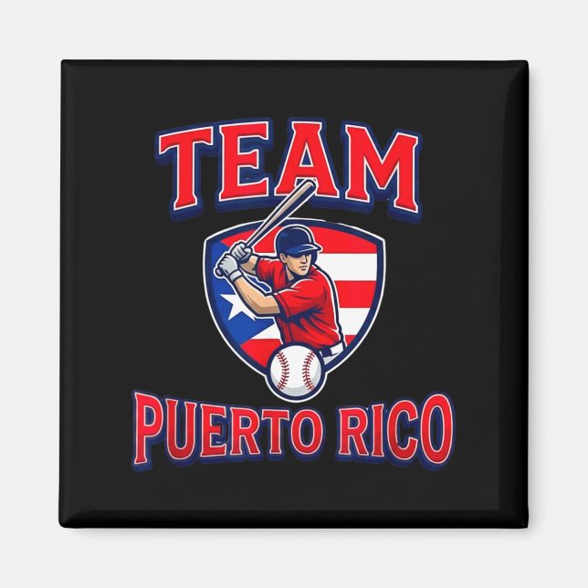 Team Puerto Rico Baseball Flag Patriotic  Magnet (Front)