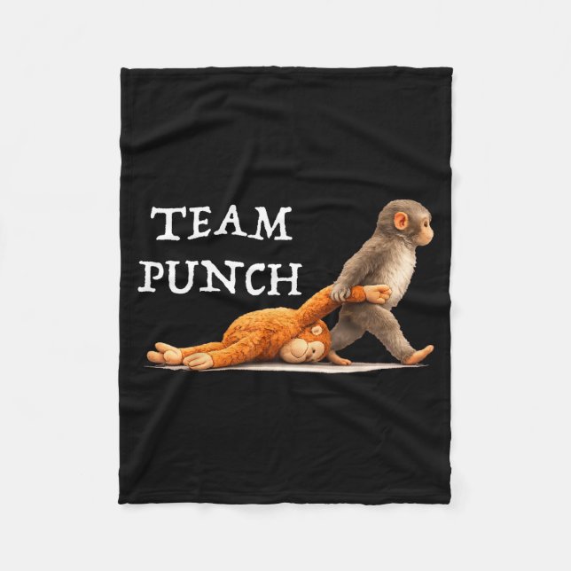 Team Punch Baby Monkey Fleece Blanket (Front)