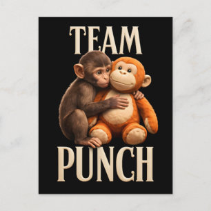 Team Punch Baby Monkey Punch Fun Fight Holiday Postcard