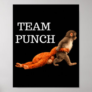 Team punch baby monkey punch trend meme graphic poster